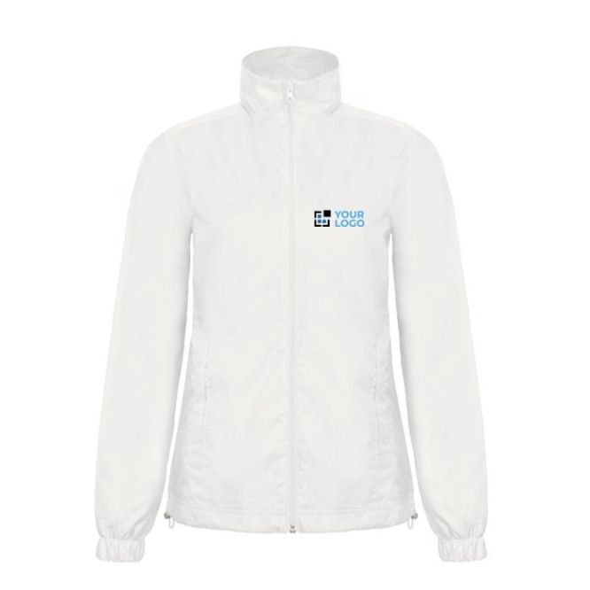 Chaqueta de poliéster para mujer impermeable y cortaviento B&C