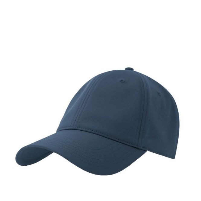 Gorra de poliéster reciclado y elastano con dry tech 195 g/m2 color azul marino vista de impresión
