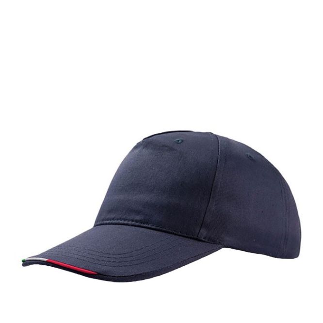 Gorra de algodón de colores con la bandera italiana en la visera