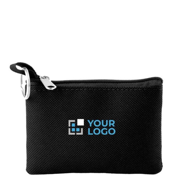 Monedero de poliéster en colores con llavero y cremallera