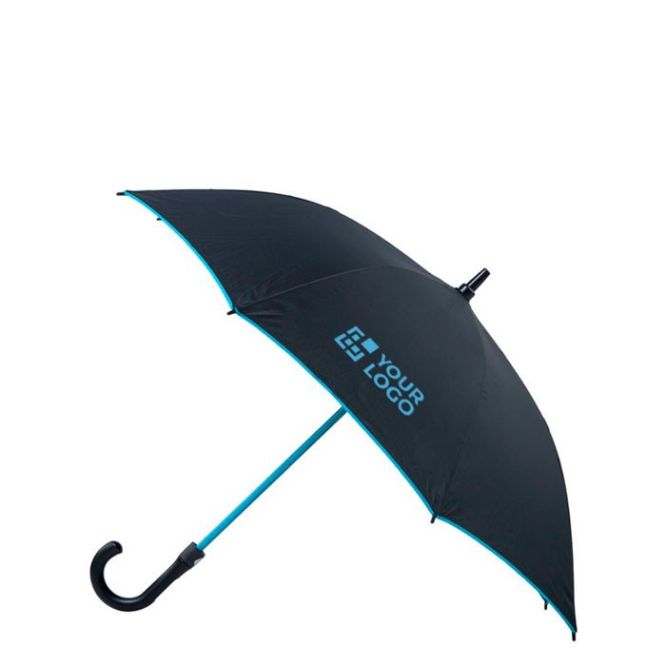 Paraguas automático de fibra y pongee con borde de color Ø103