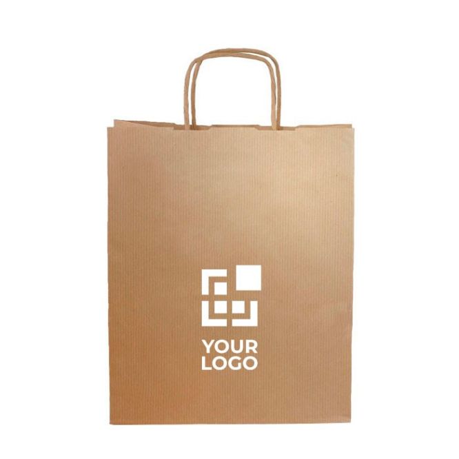 Bolsa clásica de papel kraft con asas cortas y gramaje 90 g/m2