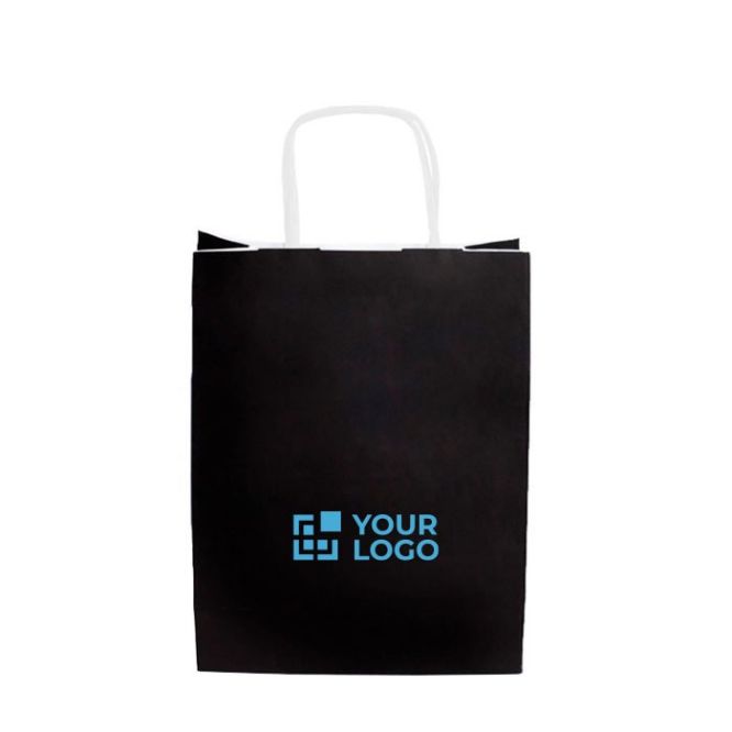 Bolsa de papel kraft en varios colores con asas cortas 90 g/m2