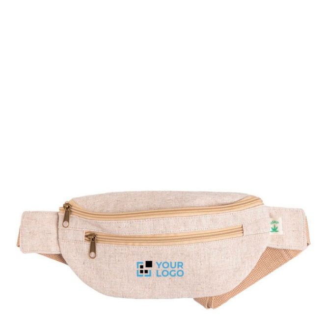 Riñonera de cáñamo y algodón con varios bolsillos 160 g/m2