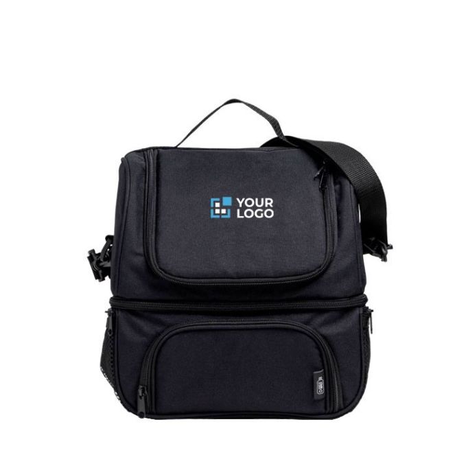 Bolsa térmica hecha de botellas recicladas con correa para hombro