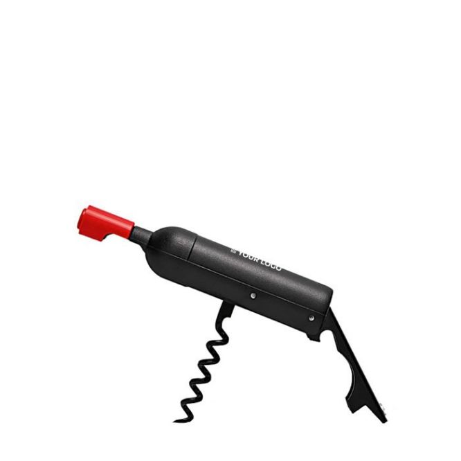 Sacacorchos de plástico con forma de botella e imán incorporado