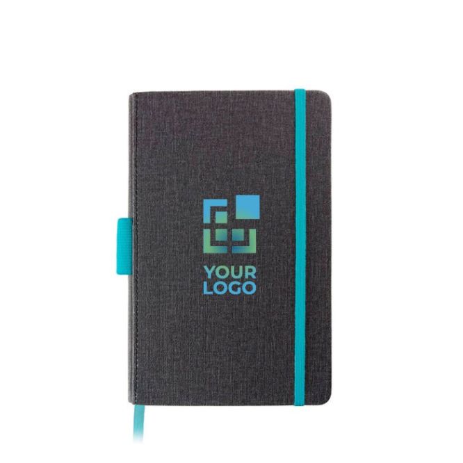 Libreta de cuero sintético con detalles de color A5 hojas a rayas