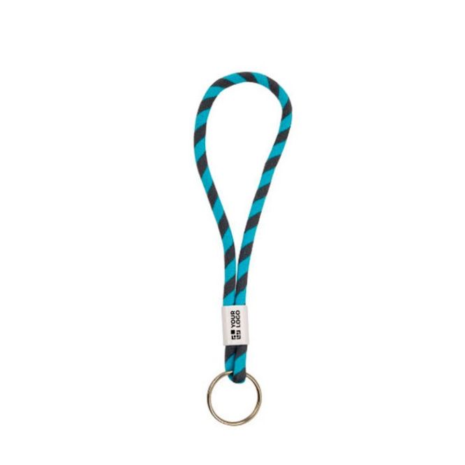 Llavero tipo lanyard de terlenka ajustable con anilla metálica
