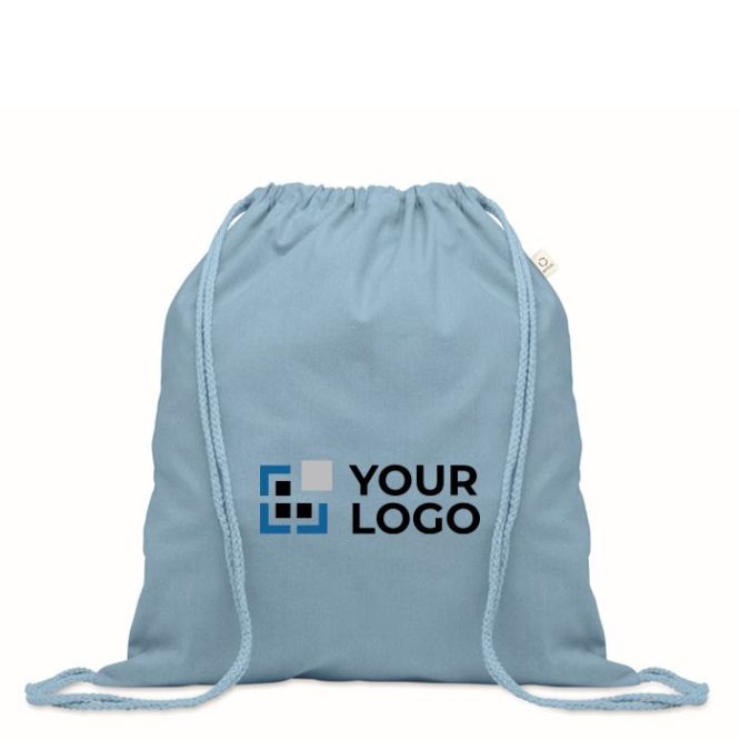 Mochila de cuerdas de algodón reciclado y RPET 140g/m2