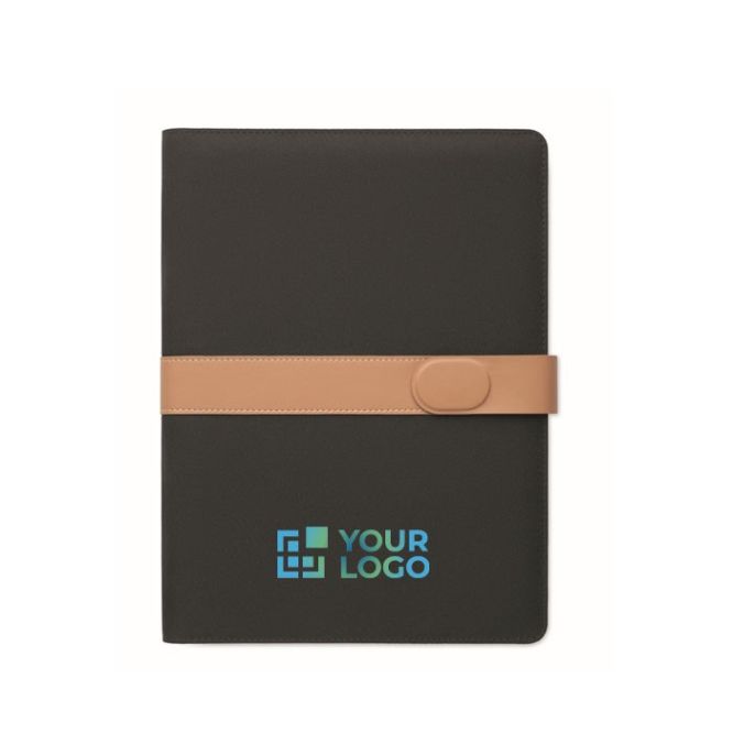 Portafolio de RPET con cierre magnético y páginas rayadas A4