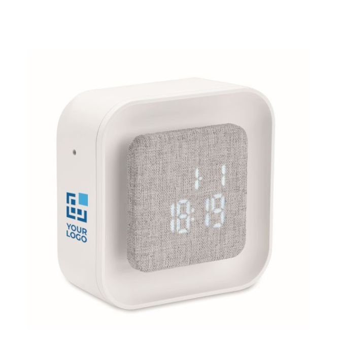 Reloj despertador cuadrado de ABS con luz ambiental regulable