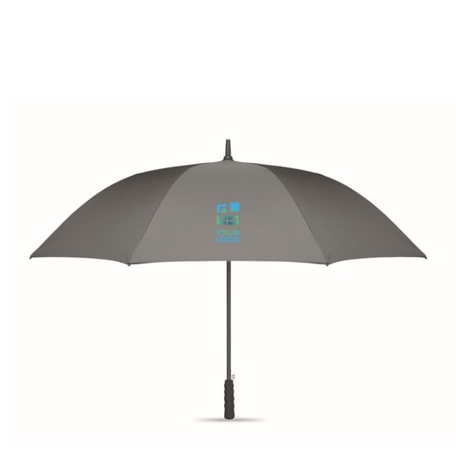 Paraguas anti viento de pongee RPET con apertura automática Ø116 color gris vista de impresión
