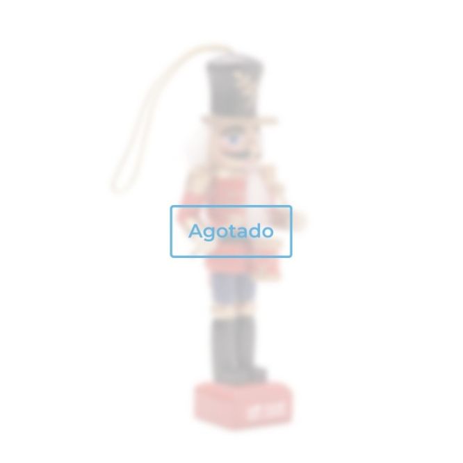 Colgate navideño de madera en forma del clásico Cascanueces pequeño color rojo vista de impresión - agotado