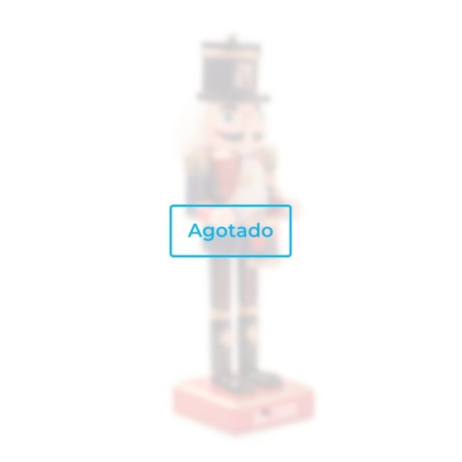 Colgate navideño de madera en forma del clásico Cascanueces grande color azul vista de impresión - Agotado