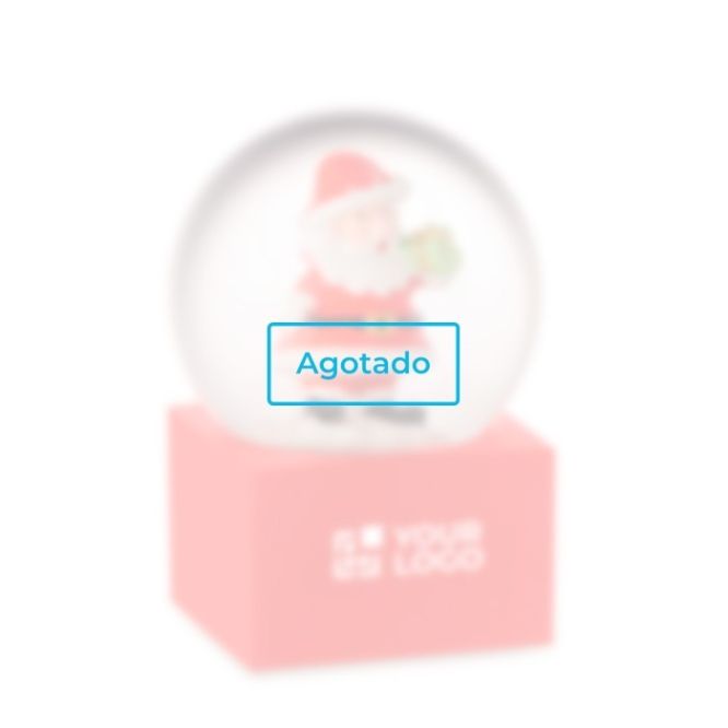 Bola de cristal pequeña con un Papá Noel dentro con base de poliresina color rojo vista de impresión - Agotado