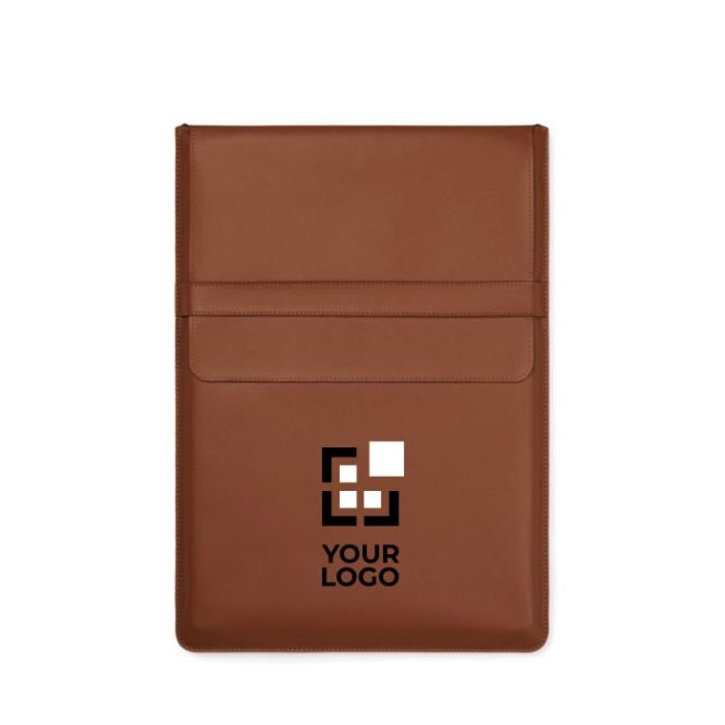 Funda para portátil de cuero sintético y poliéster con cierre 16