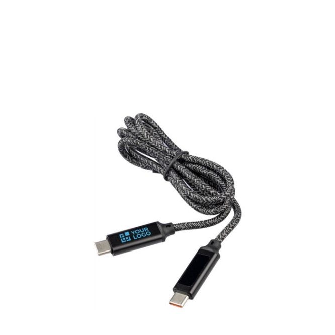 Cable de carga de nylon de 1 metro de largo con puertos USB-C 65 W