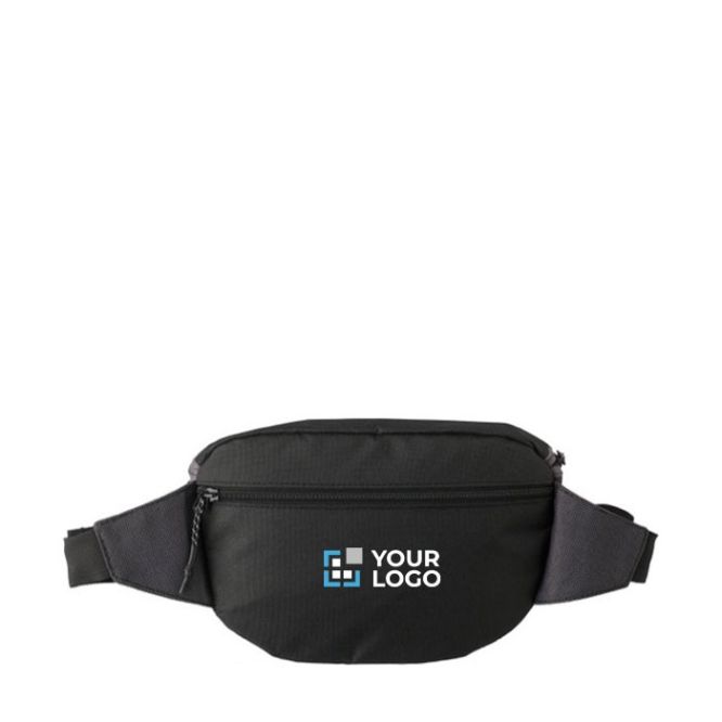 Riñonera de ripstop de 2 compartimientos y correa ajustable color gris vista de impresión