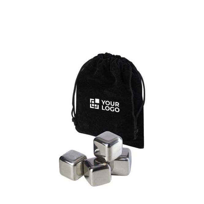 Juego de 4 cubitos de hielo reutilizables de acero inoxidable