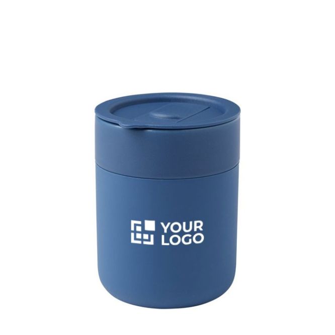 Vaso de cerámica con envoltura de silicona y tapa de plástico 330ml