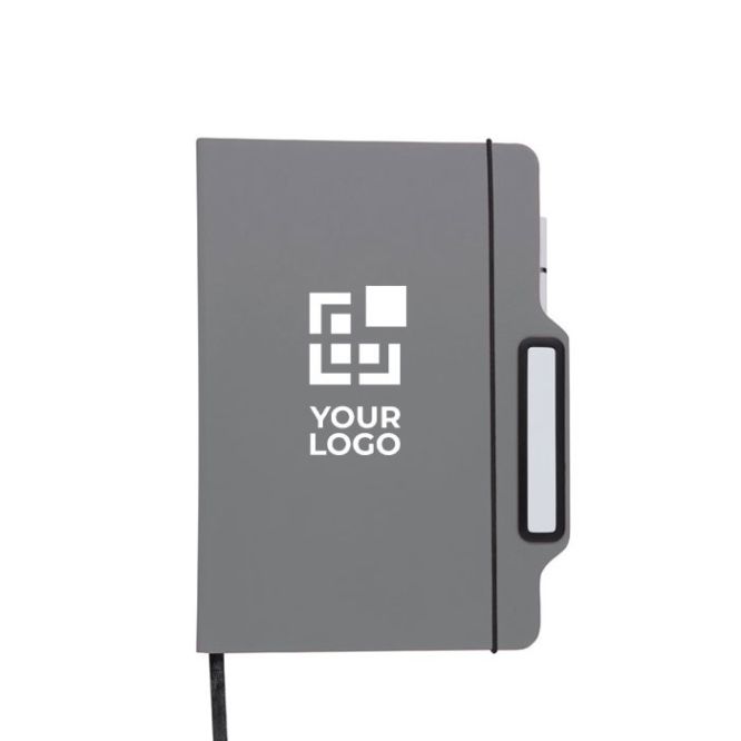 Libreta de tapa rígida y soporte lateral para el móvil hojas lisas