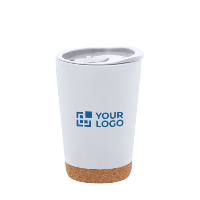 Vaso take away de doble pared con detalle de corcho en la base 260ml