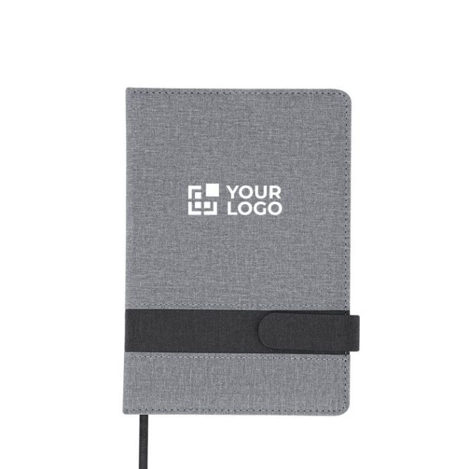 Libreta de PU con cierre magnético en parte superior hojas a rayas A5