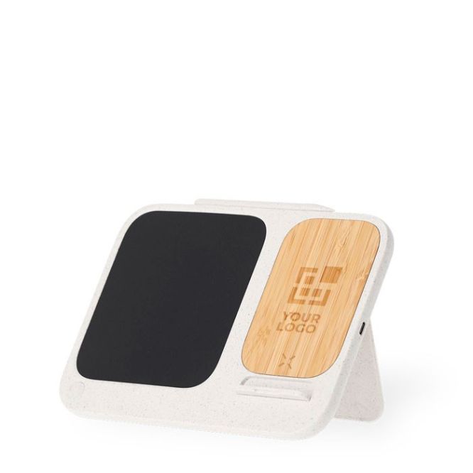 Soporte de móvil con cargador inalámbrico y pizarra digital