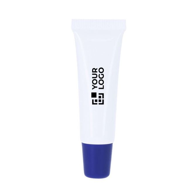 Bálsamo labial en formato crema en tubo blanco con tapón a color SPF15