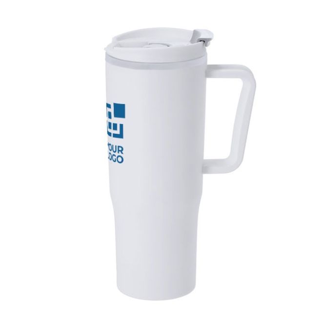 Vaso térmico de PP reciclado con asa de agarre ergonómica 800ml