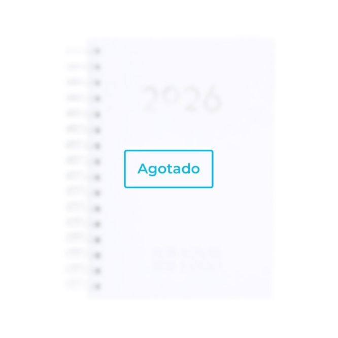 Agenda de anillas en el lateral con vista diaria en inglés y español A5 vista principal - agotado