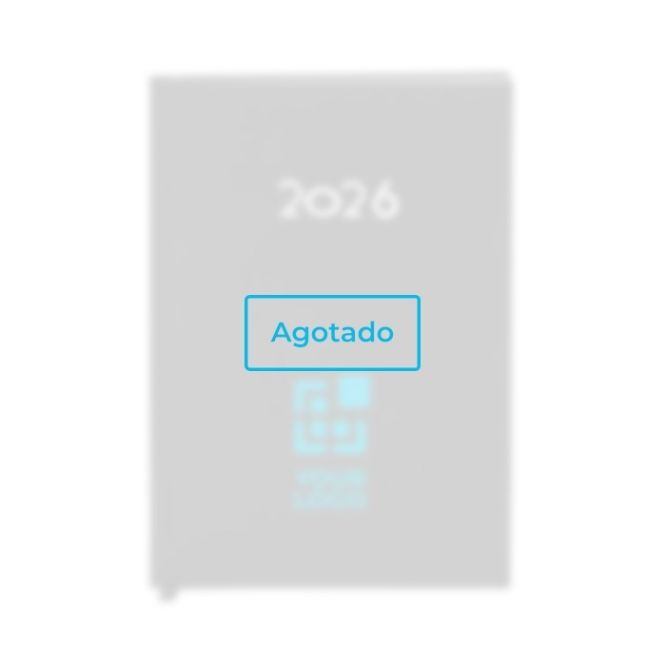 Agenda de tapa rígida de PU con vista diaria en inglés y español A5 vista principal - agotado