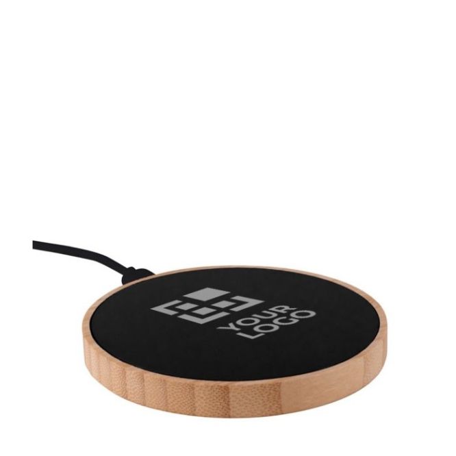 Cargador inalámbrico de bambú con superficie retroiluminada 15W