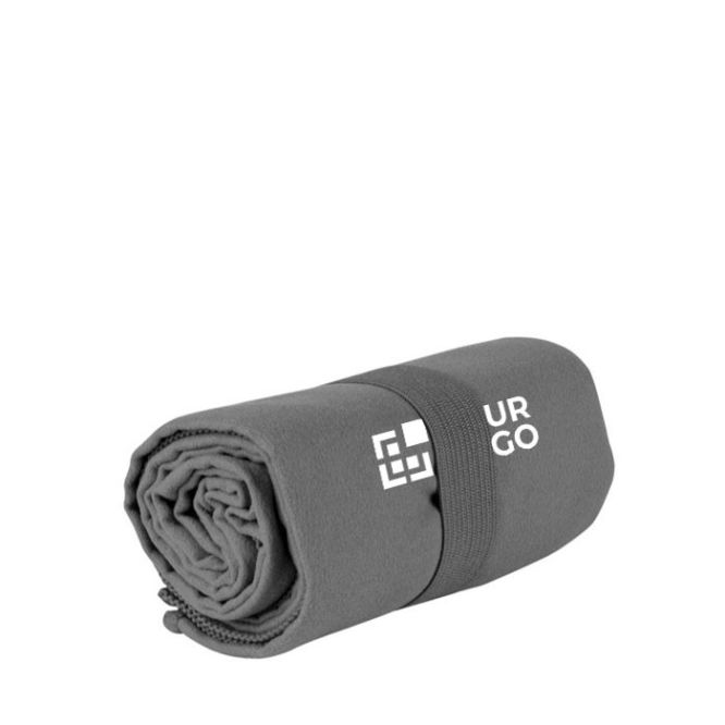 Toalla absorbente de microfibra RPET y elástico a juego color gris vista principal