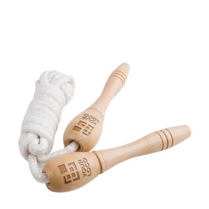 Cuerda para saltar con asas de madera para jugar al aire libre