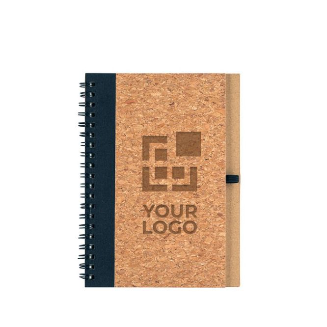 Cuaderno con tapa dura de corcho y RPET con boli B6 hojas lisas