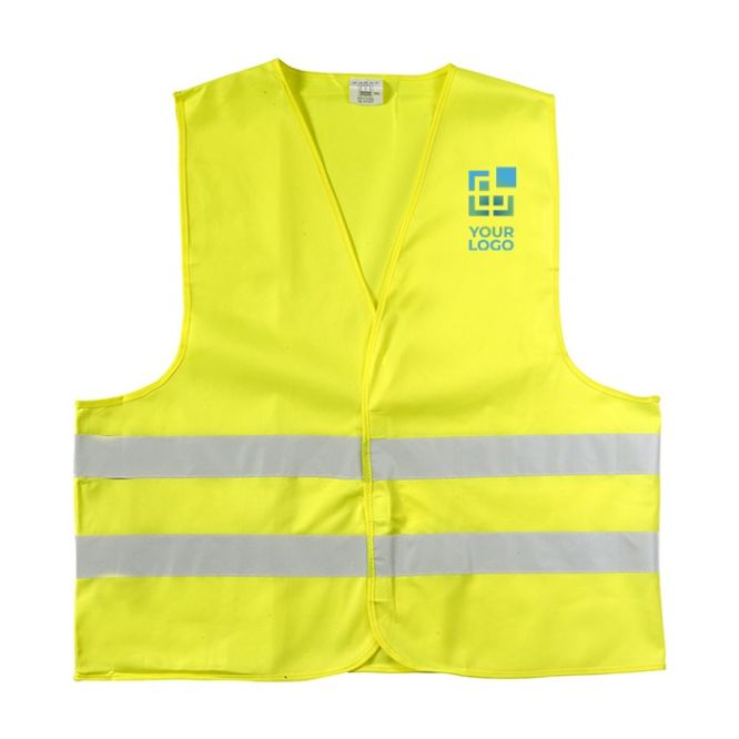 Chaleco reflectante con logotipo de alta visibilidad talla XL vista de impresión