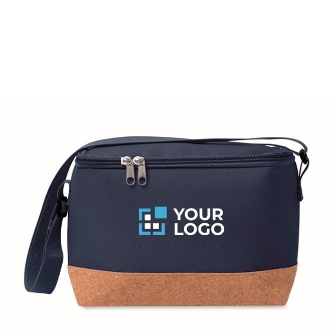Bolsa nevera de RPET con detalle en la base de corcho 5L