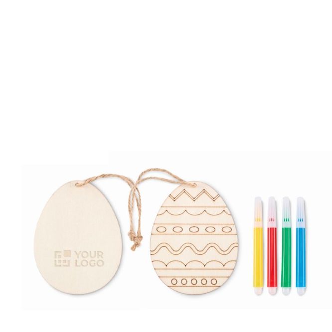 Set para pintar de un huevo de pascua para colgar y 4 rotuladores