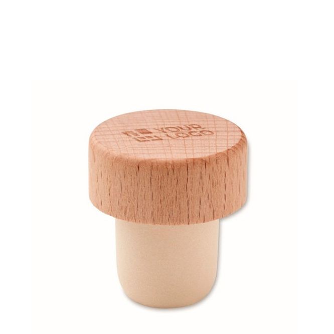Tapón ideal para botellas de vino hecho de madera de haya