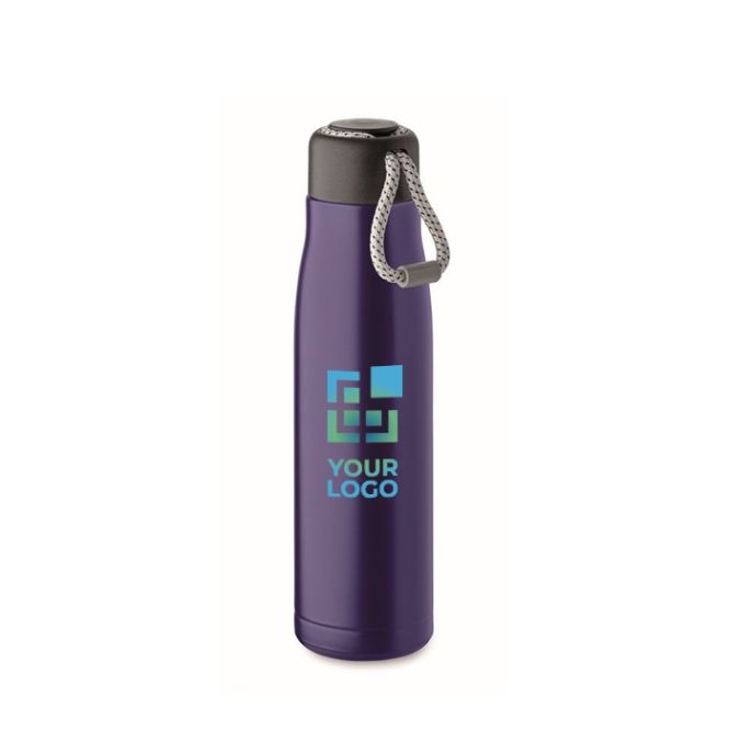 Botella antifugas de acero inoxidable con asa de cordón 500ml