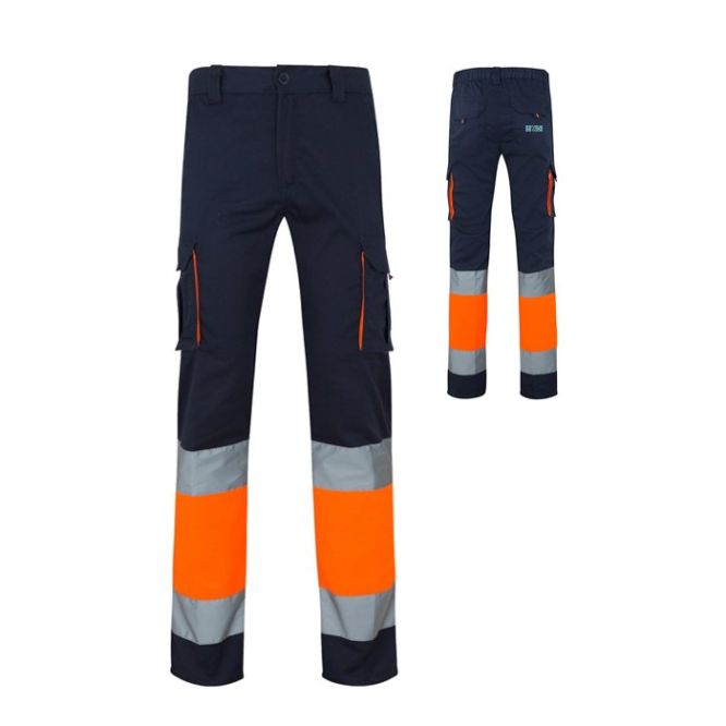 Pantalón de trabajo multibolsillos elástico bicolor 240 g/m2 