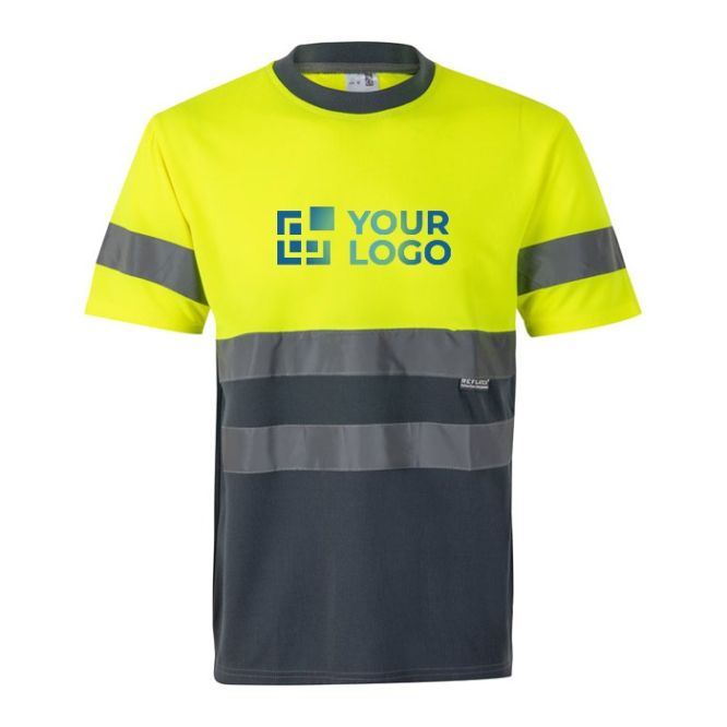 Camiseta laboral extra grande con reflectantes de poliéster 140 g/m2 