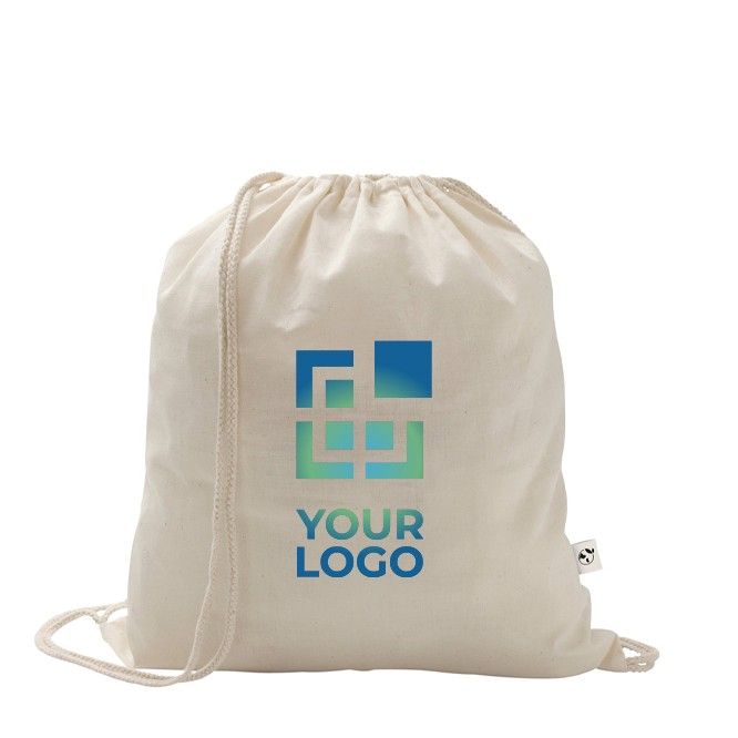 Mochila de cuerdas de algodón reciclado y poliéster 150 g/m2