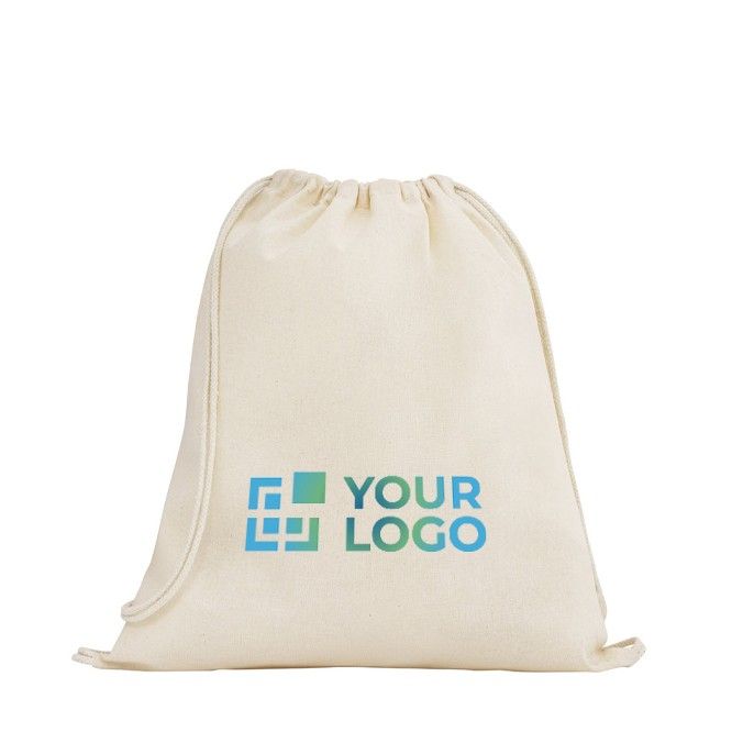 Mochila natural de cuerdas hecha íntegramente en algodón 140 g/m2