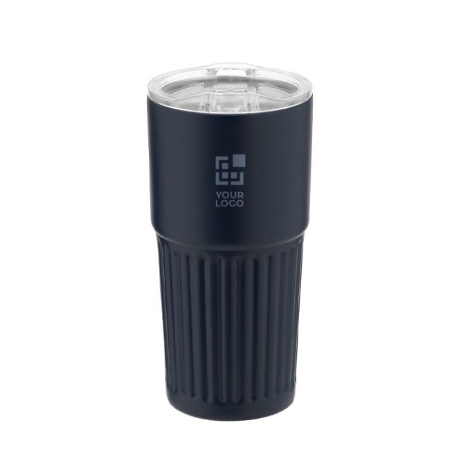 Vaso de acero inoxidable reciclado de diseño en relieve 500ml