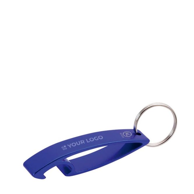 Clásico llavero abridor de aluminio reciclado GRS para botellas