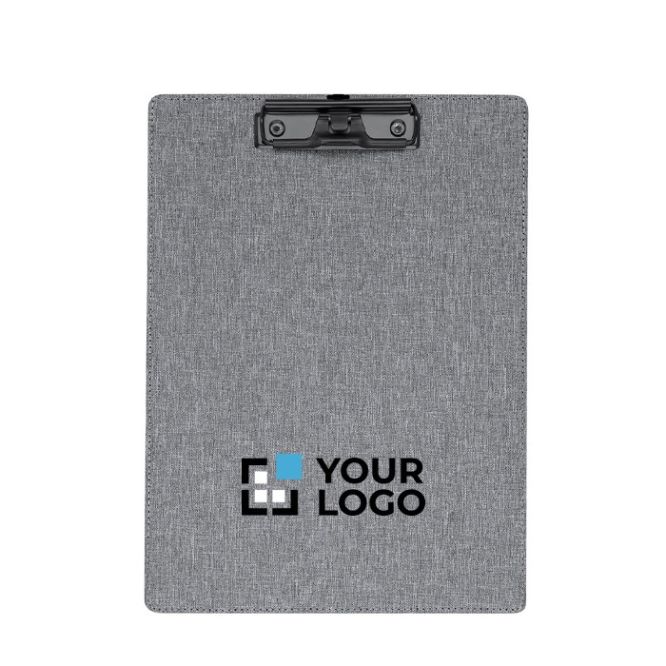 Portapapeles de poliéster RPET con pinza y porta bolígrafos A4