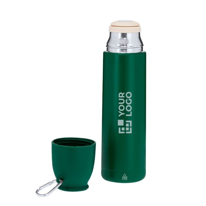 Termo con taza de 120ml de acero inoxidable reciclado 500ml