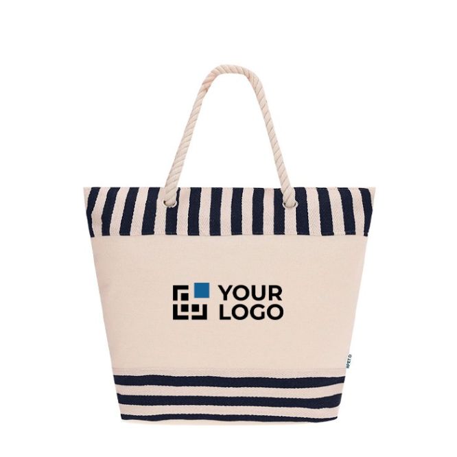 Bolsa de RPET con interior de aluminio y diseños con rayas